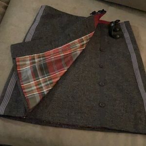 Prada skirt with plaid lining, size XS.